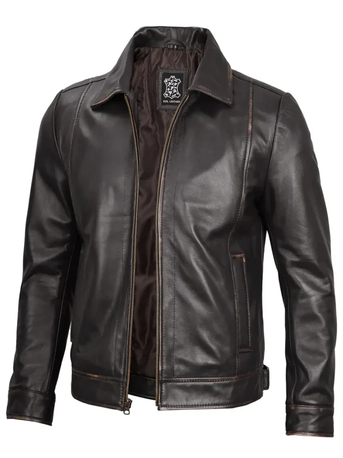 John Wick Men's Dark Brown Motorcycle Leather Jacket – Rugged Elegance & Superior Protection