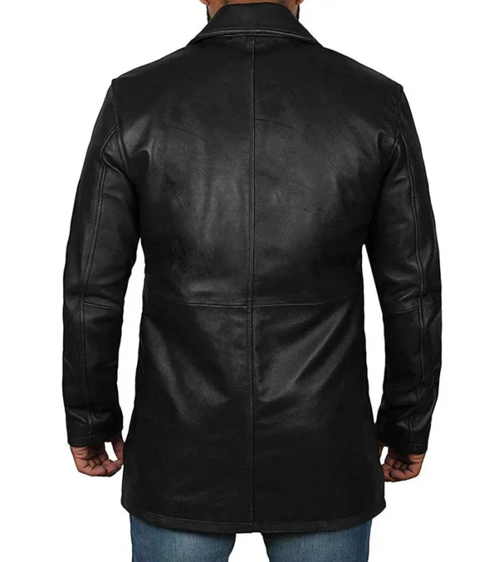 Winchester Men's Black Real Leather Car Coat – Premium, Stylish Winter Outerwear for Men - Image 2