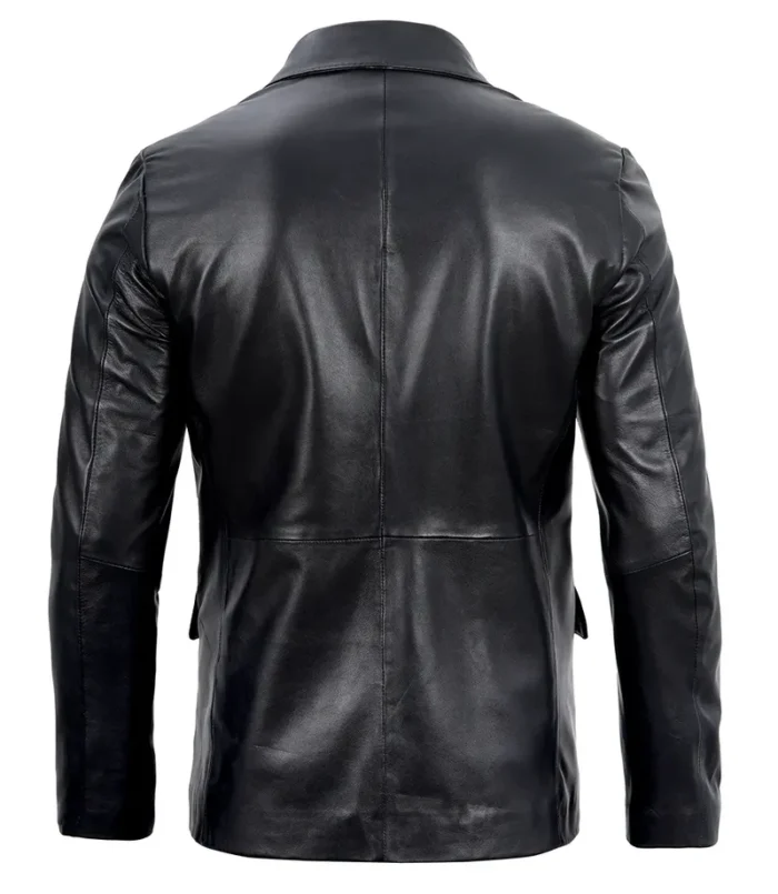 Men's Real Lambskin Black Leather Blazer Jacket – Luxurious & Stylish Outerwear for All Occasions - Image 2