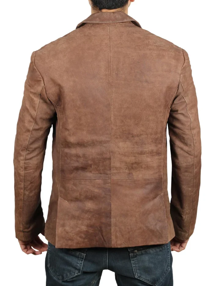 Men's Lambskin Snuff Brown Leather Blazer – Luxurious & Stylish Leather Outerwear - Image 2