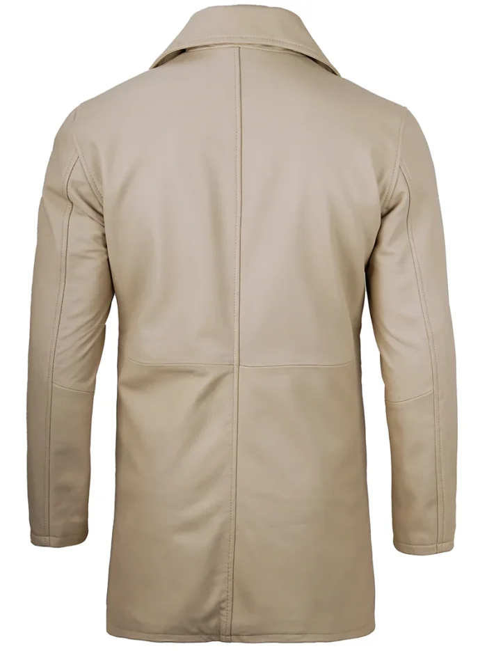 Santiago Beige Real Leather Car Coat for Men – Premium Quality & Timeless Elegance - Image 2