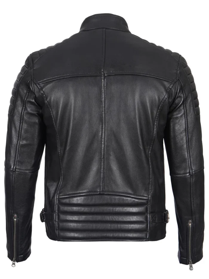 Felix Men's Cafe Racer Black Biker Leather Jacket – Stylish & Durable Motorcycle Gear - Image 2