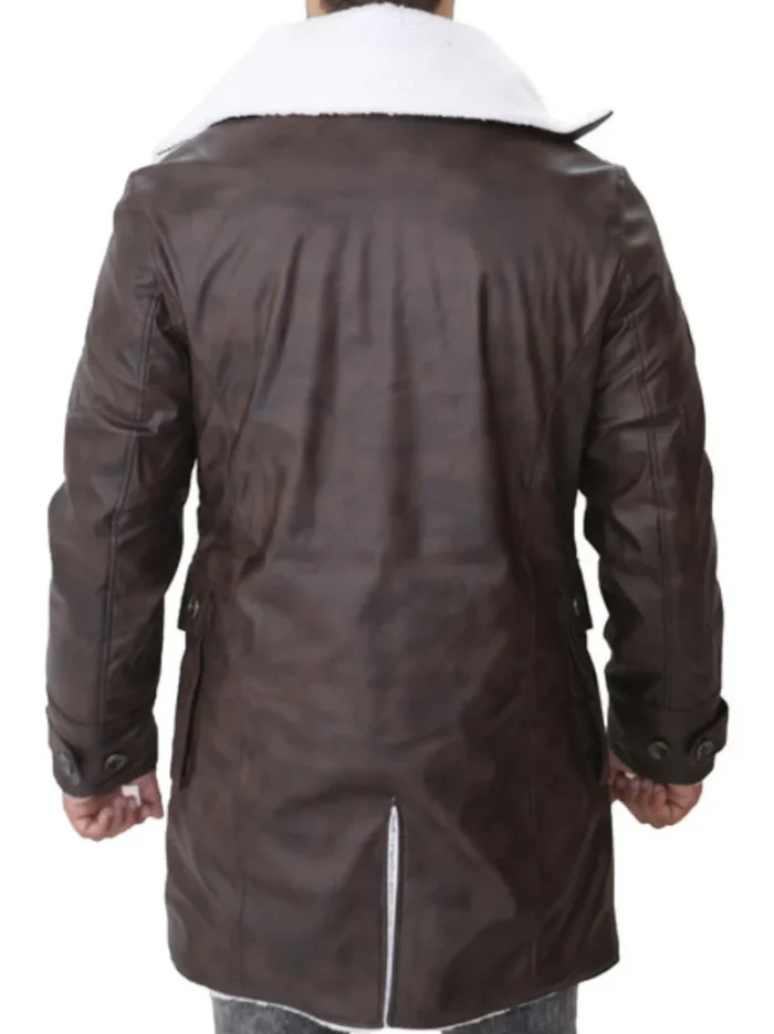 Men's Distressed Dark Brown Bane Sherpa Coat – Stylish, Warm & Durable Winter Outerwear - Image 2
