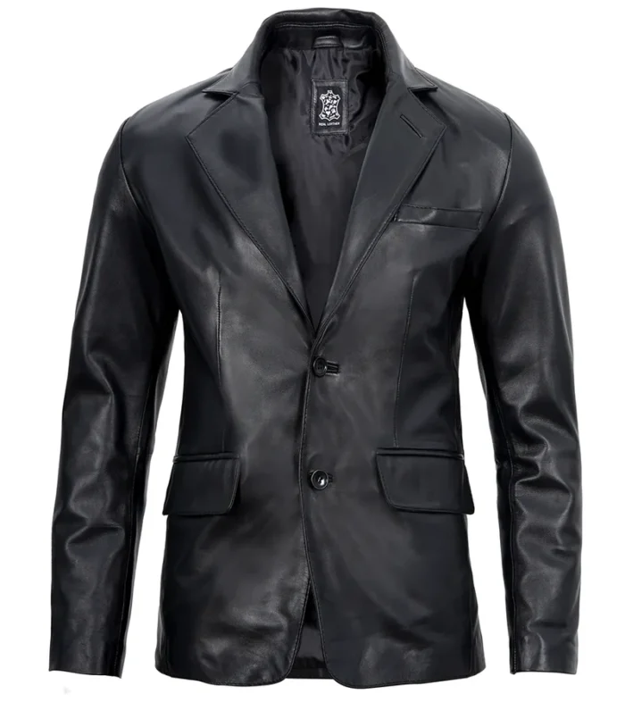 Men's Real Lambskin Black Leather Blazer Jacket – Luxurious & Stylish Outerwear for All Occasions - Image 3