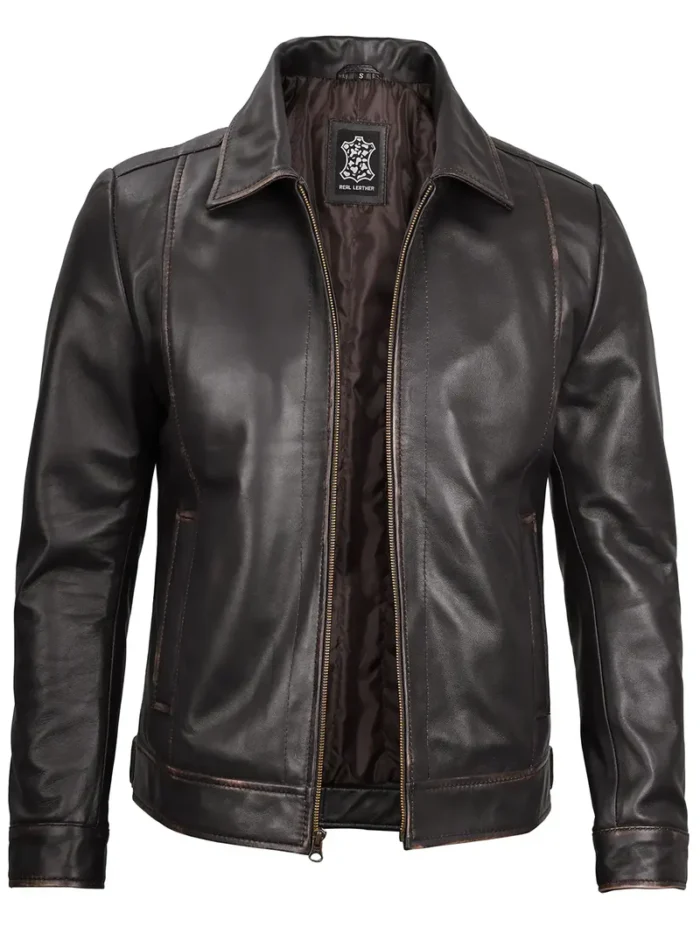 John Wick Men's Dark Brown Motorcycle Leather Jacket – Rugged Elegance & Superior Protection - Image 3