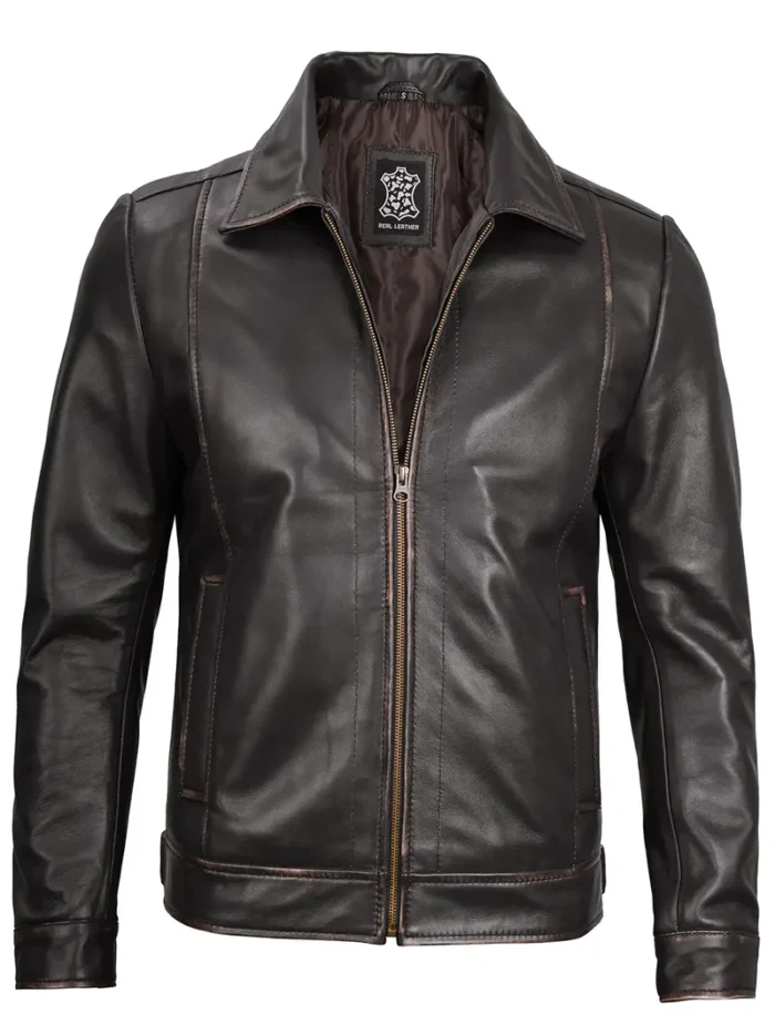 John Wick Men's Dark Brown Motorcycle Leather Jacket – Rugged Elegance & Superior Protection - Image 4