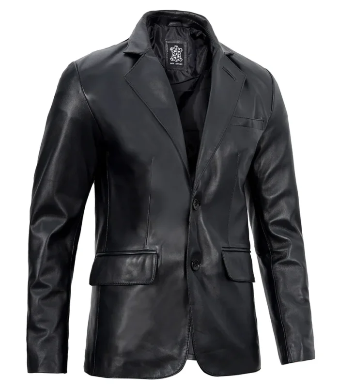 Men's Real Lambskin Black Leather Blazer Jacket – Luxurious & Stylish Outerwear for All Occasions - Image 5