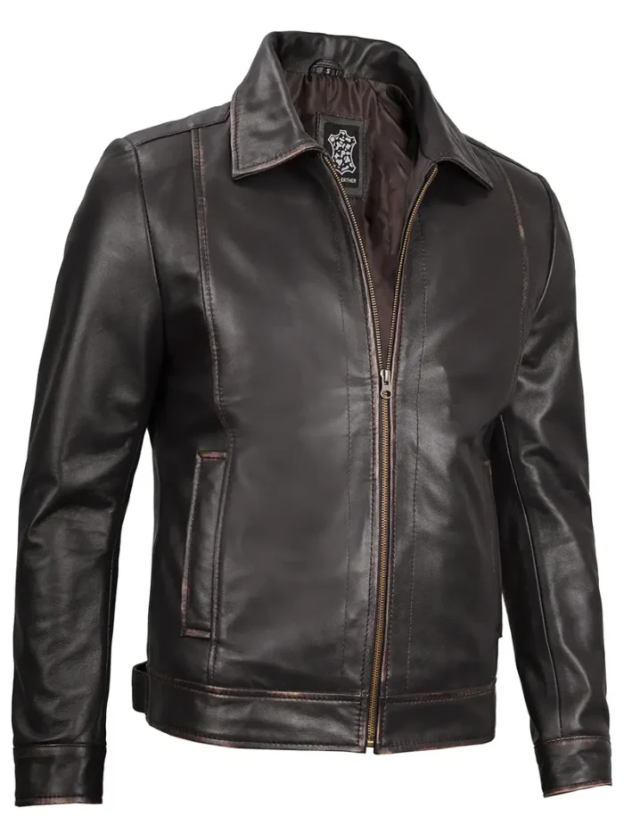 John Wick Men's Dark Brown Motorcycle Leather Jacket – Rugged Elegance & Superior Protection - Image 5